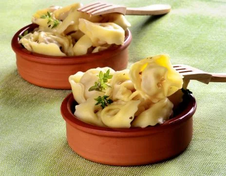 Delicious Meat Cappelletti Stock Photos