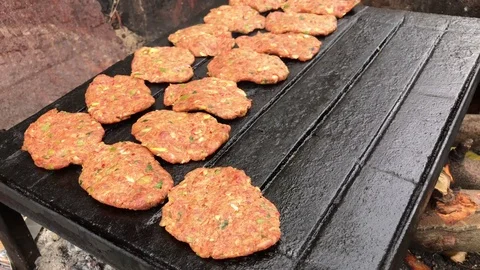 Delicious Meat Cooking Stock Footage 75593613