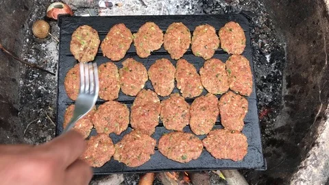 Delicious Meat Cooking Stock Footage 75593688