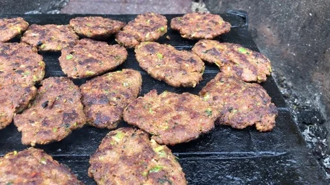 Delicious Meat Cooking Stock Footage 75594538