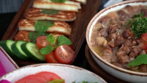 Delicious Mediterranean Feasting Stock Footage 319950156