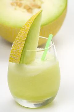 Delicious melon  milkshake Stock Photos