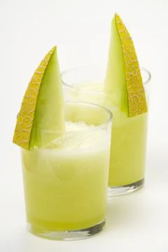 A delicious melon  milkshake Stock Photos
