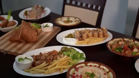 Delicious Middle Eastern Feast Stock Footage 319949780