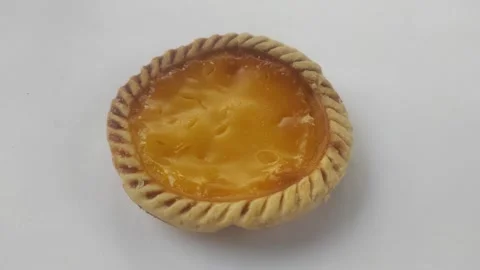 A Delicious Milk Pie with A White Background Stock Footage 312299344