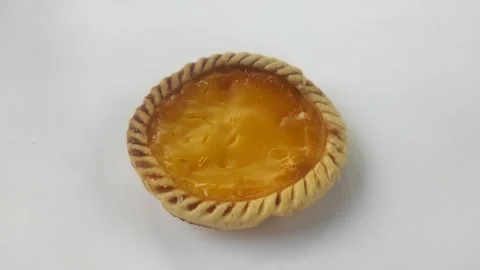 A Delicious Milk Pie with A White Background Stock Footage 312299347