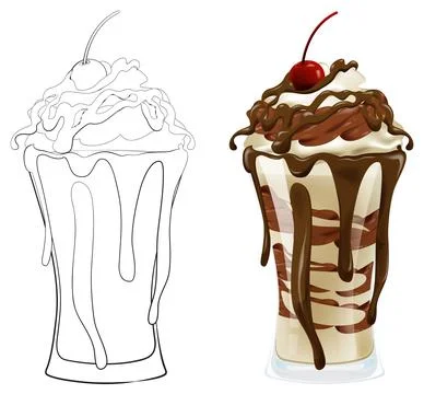 Delicious Milkshake Vector Illustration Stock Illustration