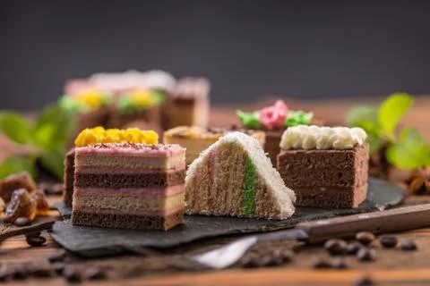 Delicious mini cakes Stock Photos