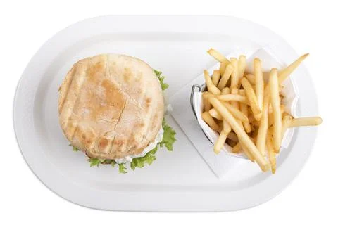 Delicious mixed burger. Stock Photos