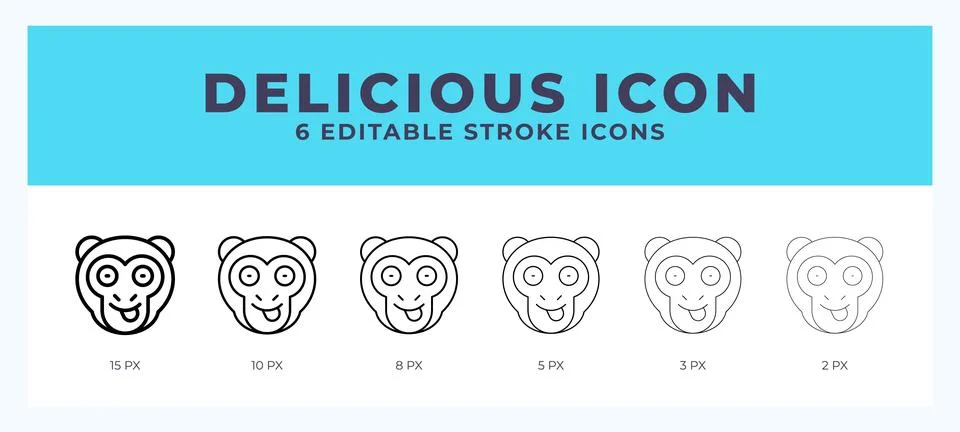 Delicious monkey icon vector for web. And mobile app. Editable stroke outli.. Stock Illustration