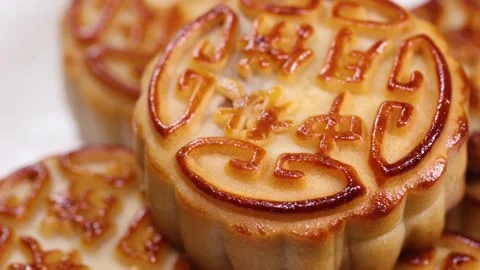 Delicious mooncakes Vídeo Stock 345663235