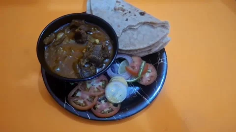 Delicious Mutton Curry, also called Ahuna or Handi Meat Stock Footage 318939589