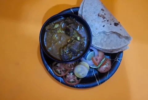 Delicious Mutton Curry, also called Ahuna or Handi Meat Stock Footage 318939593