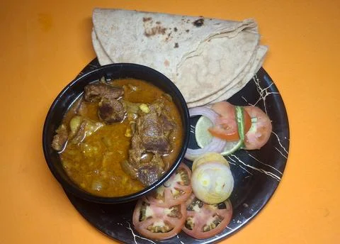 Delicious Mutton Curry, also called Ahuna or Handi Meat, 스톡 사진