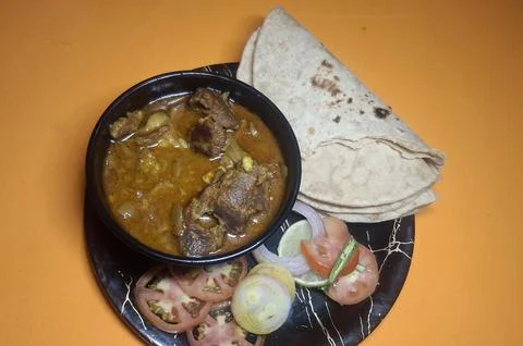 Delicious Mutton Curry, also called Ahuna or Handi Meat, 스톡 사진