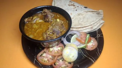 Delicious Mutton Curry, also called Ahuna or Handi Meat, 스톡 사진
