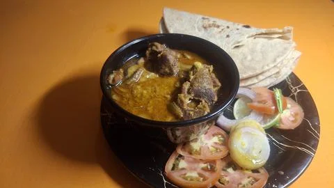 Delicious Mutton Curry, also called Ahuna or Handi Meat, 스톡 사진