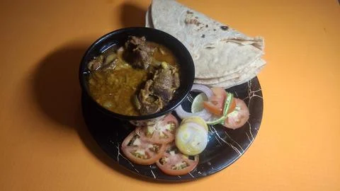 Delicious Mutton Curry, also called Ahuna or Handi Meat, 스톡 사진
