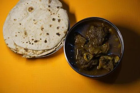 Delicious Mutton Curry, also called Ahuna or Handi Meat Stock Photos