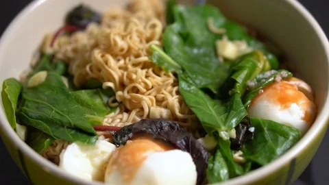 Delicious Noodle Soup Close Up Stock Footage 105838813