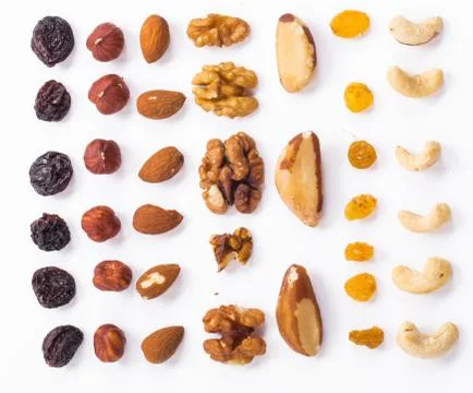 Delicious nuts on the table Stock Photos