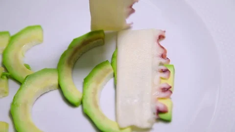 A Delicious Octopus Salad Stock Footage 70563351