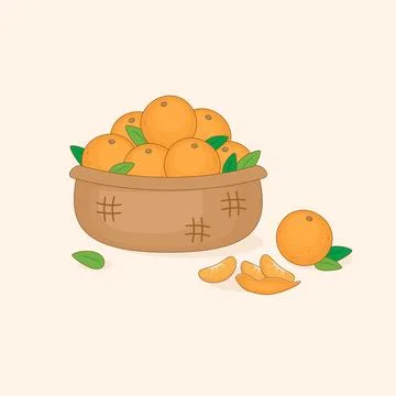 Delicious orange basket Stock Illustration