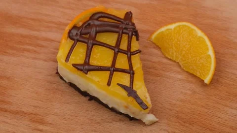 Delicious orange cake Video stock 261316779