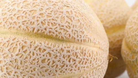 Delicious organic melons rotating, (loopable) on white background Stock Footage 113669321