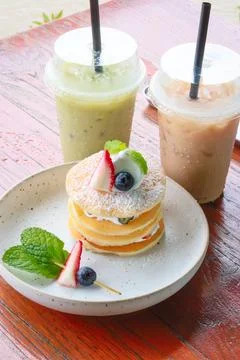 Delicious pancakes Stock Photos