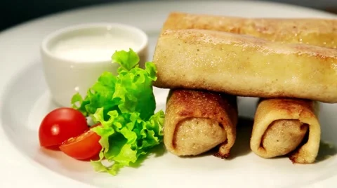 Delicious pancakes on a plate Video stock 64751385
