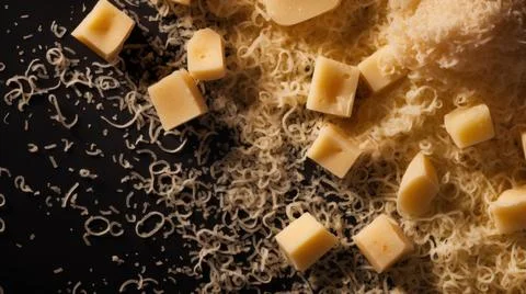 Delicious Parmesan Cheese Horizontal Background. Stock Illustration