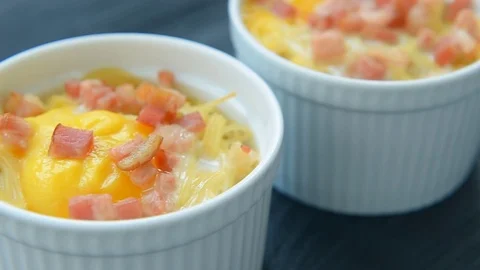 Delicious pasta with egg and bacon Stock Footage 69749254