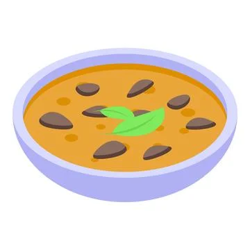 Delicious peanut soup with green leaf in a bowl Stock Illustration