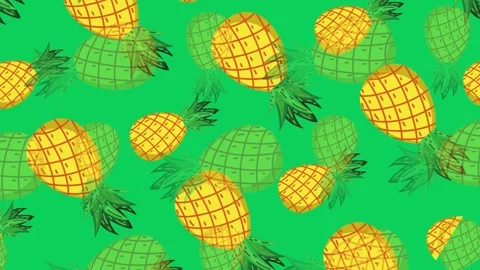 Delicious Pineapple Fresh Fruit Background Stock Footage 303947386
