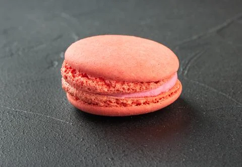 Delicious pink macaroon Stock Photos