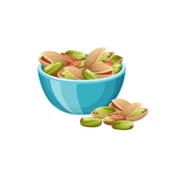 Delicious Pistachios on bow Stock Illustration