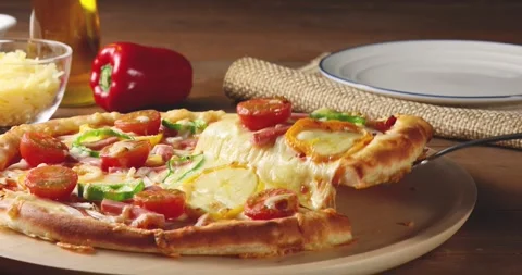 Delicious pizza Stock Footage 255811739