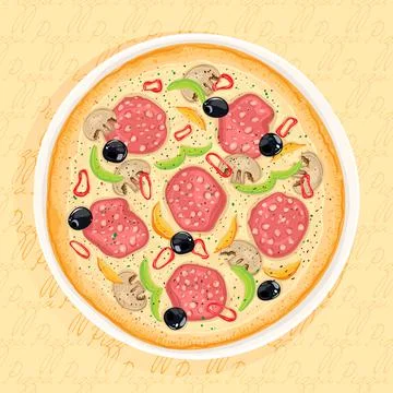 Delicious pizza Stock Illustration