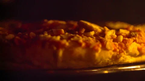 Delicious pizza in the oven Stock Footage 67802613