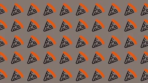 Delicious Pizza Slices Pattern Background. Stock Footage 325388807