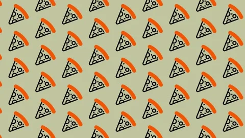 Delicious Pizza Slices Pattern Background. Stock Footage 325388818