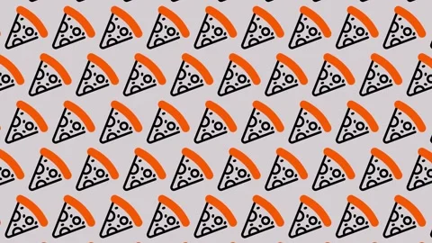 Delicious Pizza Slices Pattern Background. Stock Footage 325388836