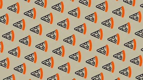Delicious Pizza Slices Patterned Background. Stock Footage 325388875