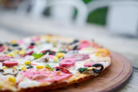 Delicious Pizza on the Table Stock Photos