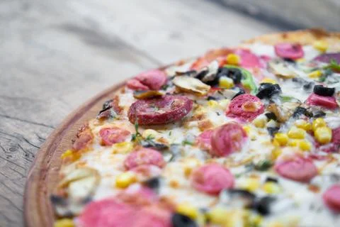 Delicious Pizza on the Table Stock Photos