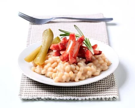 Delicious plate of corned beef with cabbage and potatoes Stock Photos