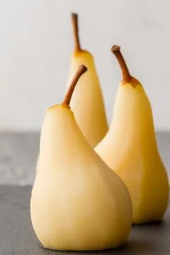 Delicious poached pears Foto stock