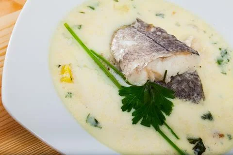 Delicious pollock chowder Stock Photos