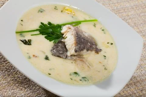 Delicious pollock chowder Stock Photos